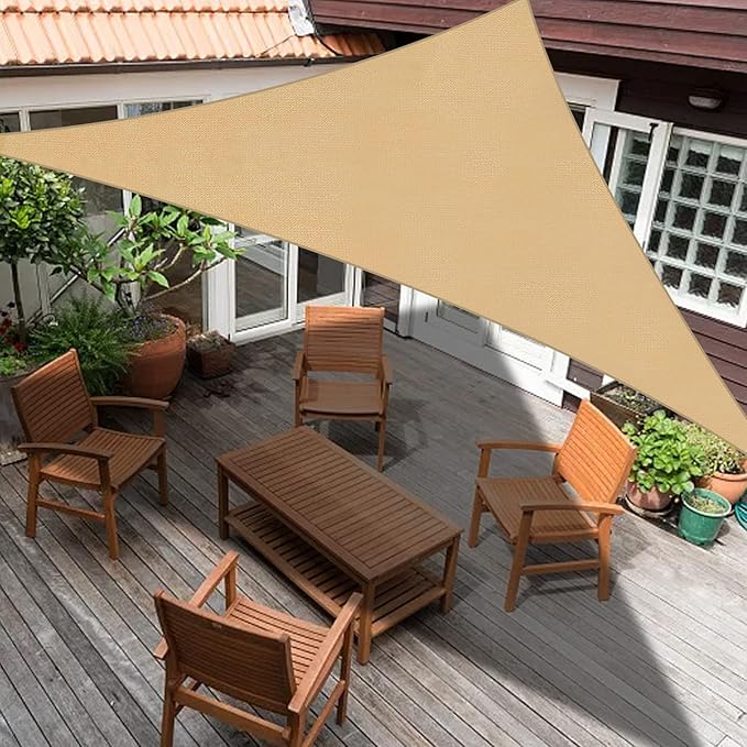 SUNLAX Custom Size 13'x23'x26.4' Sand Sun Shade Sail Right Triangle UV Block - Image 6