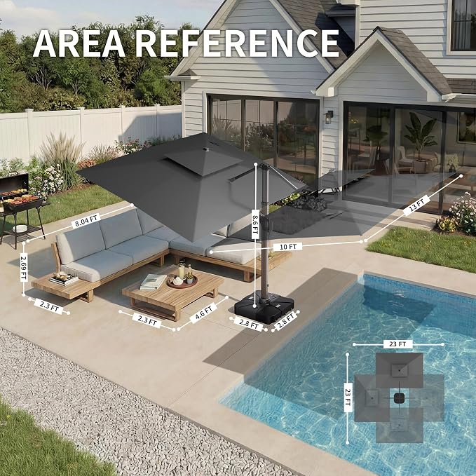 10 X 13 FT Cantilever Patio Umbrella - Image 4