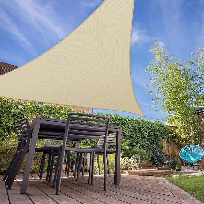 E&K Sunrise 23' x 23' x 23' Sun Shade Sail Triangle Canopy Shade Cover UV Block - Image 7