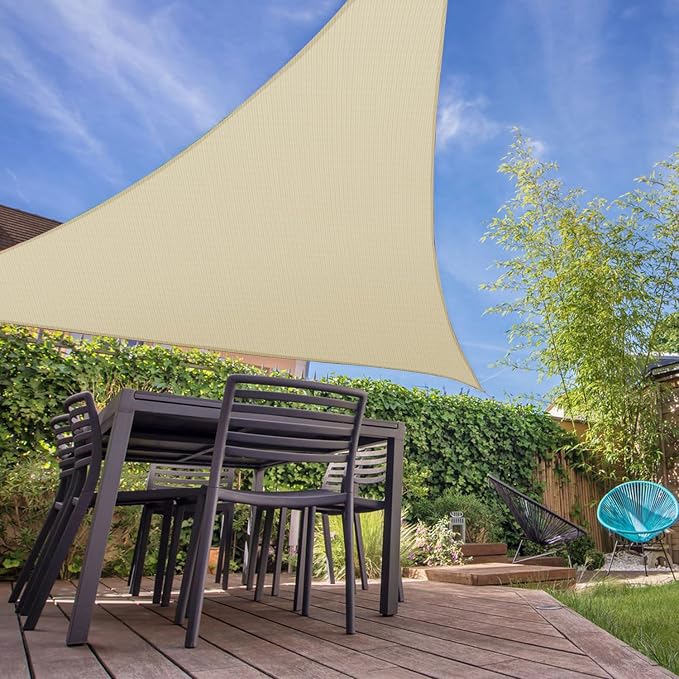 E&K Sunrise 14' x 14' x 14' Sun Shade Sail Triangle Canopy Shade Cover UV Block - Image 7