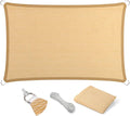Eden's Decor Straight Flat-Edged Sun Shade Sail Rectangular 4' x 20' Beige by EdensDecorInc
