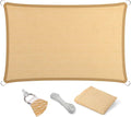 Eden's Decor Straight Flat-Edged Sun Shade Sail Rectangular 9' x 18' Beige by EdensDecorInc