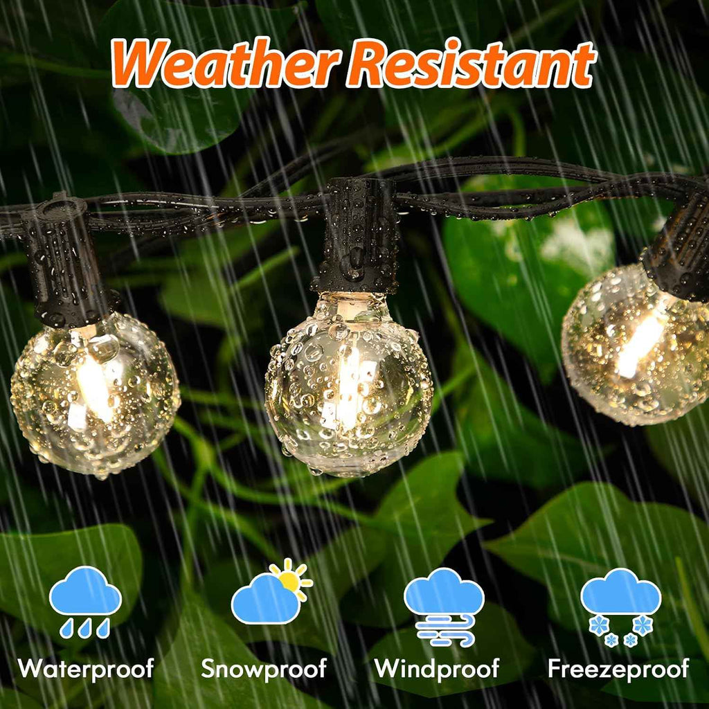 150FT LED Outdoor String Lights with Dimmable 3 Color Lights with Remote | String Light for Outside, G40 Globe Waterproof Patio Lights with 75+2 Shatterproof Bulbs for Party Backyard BBQ House Camping