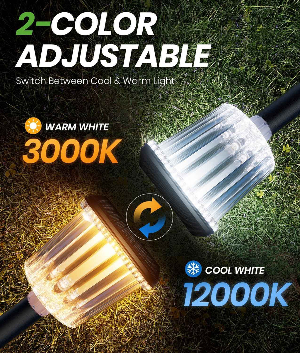 Super Bright Solar Pathway Lights Outdoor, Solar Walkway Lights Adjustable Warm&Cool White, Solar Lights Outdoor Waterproof IP65, Auto On/Off Solar Garden Landscape Lighting for Driveway/Lawn-8 Pack