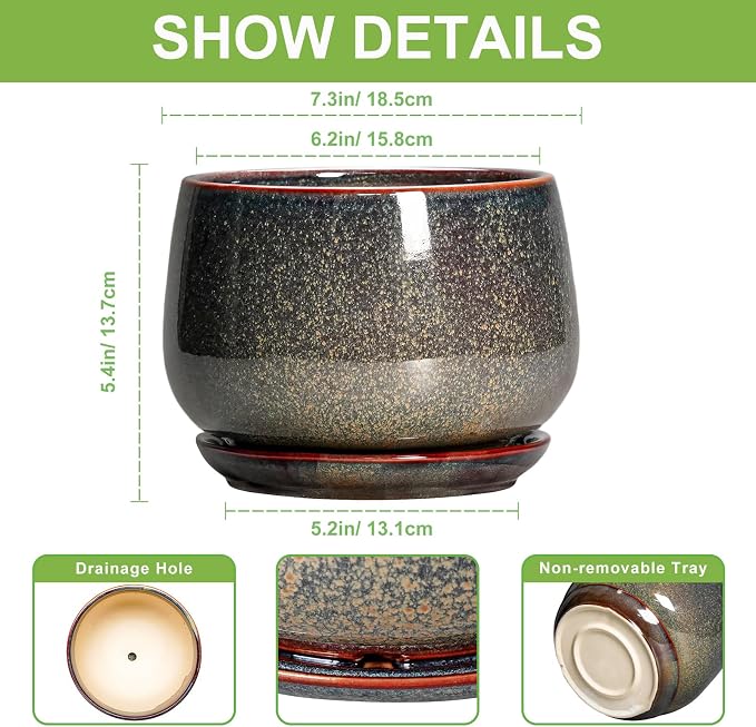 G EPGardening 7 Inch Ceramic Pots - Image 3