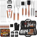 Kaluns 35PC BBQ Grill Tools Set – Heavy Duty Stainless Steel Grill Accessories Kit with Case, Meat Thermometer, Injector, Claws & Mats for Dad, Men