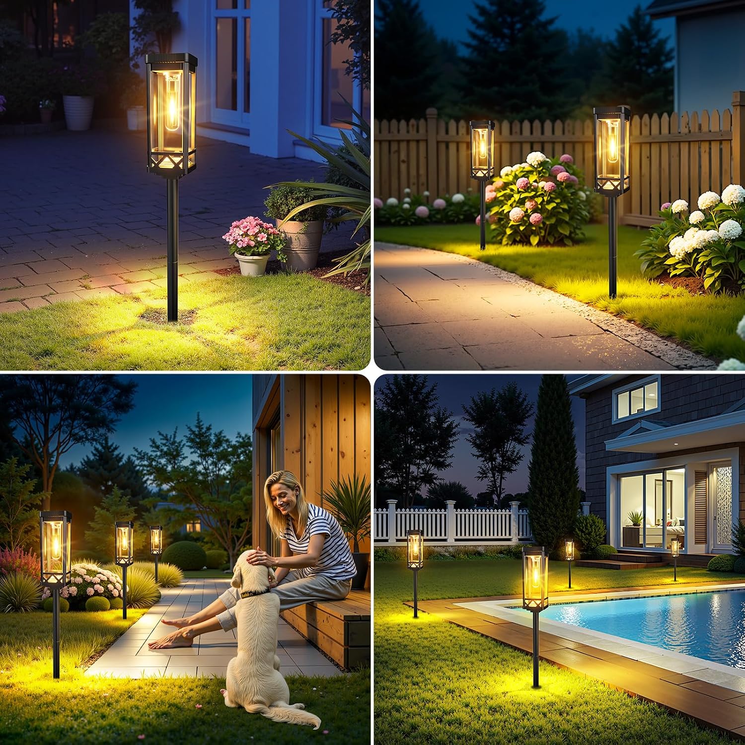 KOOPER Taller Solar Pathway Lights Outdoor, 8 Pack Upgraded Brighter Solar Garden Lights Solar Powered, Up to 15 Hours Outdoor Solar Lights for Yard Landscape Walkway Driveway Sidewalk (Warm White)