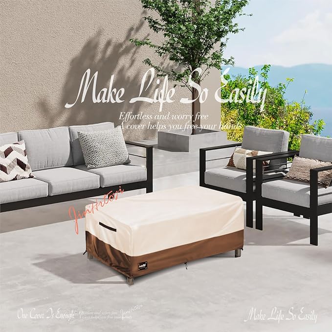 JinHrtoyi Patio Coffee Table Cover, 36Wx24Dx16H Inches 100% Waterproof Heavy - Image 4