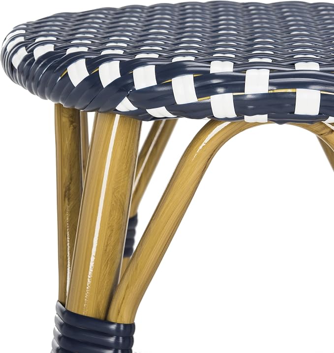Safavieh PAT4018A Collection Kelsey Navy and White Indoor/Outdoor Bar Stool - Image 6