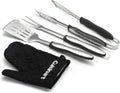 Cuisinart 3‑Piece Stainless Steel BBQ Grilling Tool Set with Grill Glove – Outdoor Grill Accessories, Perfect Grilling Gift for Men, Dads & Grill Masters, CGS-134BL
