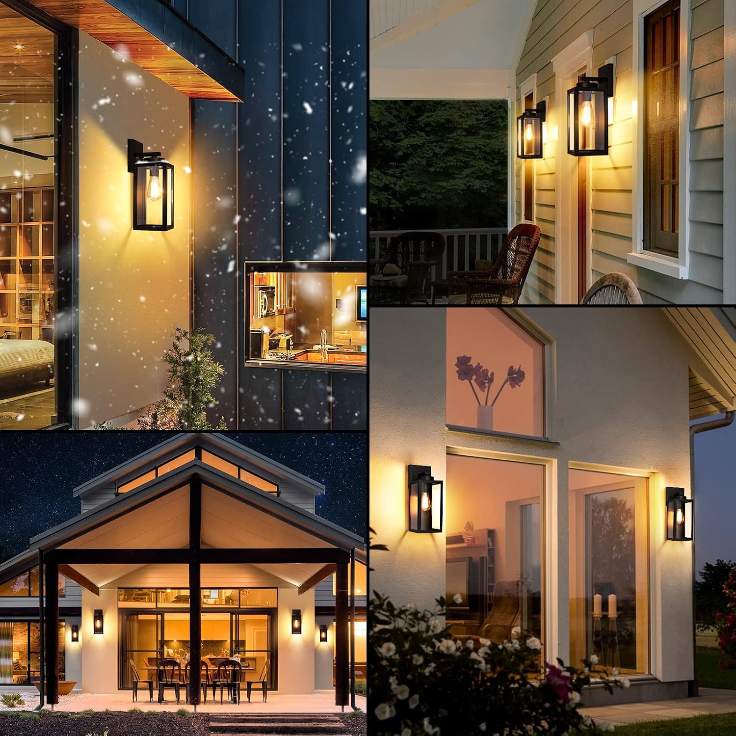 BesLowe Outdoor Wall Light Fixture, Modern Outside Porch Sconce, Black | Waterproof, Rust-Resistant, Durable Metal with Clear Glass, Standard E26 Socket, Easy to Install