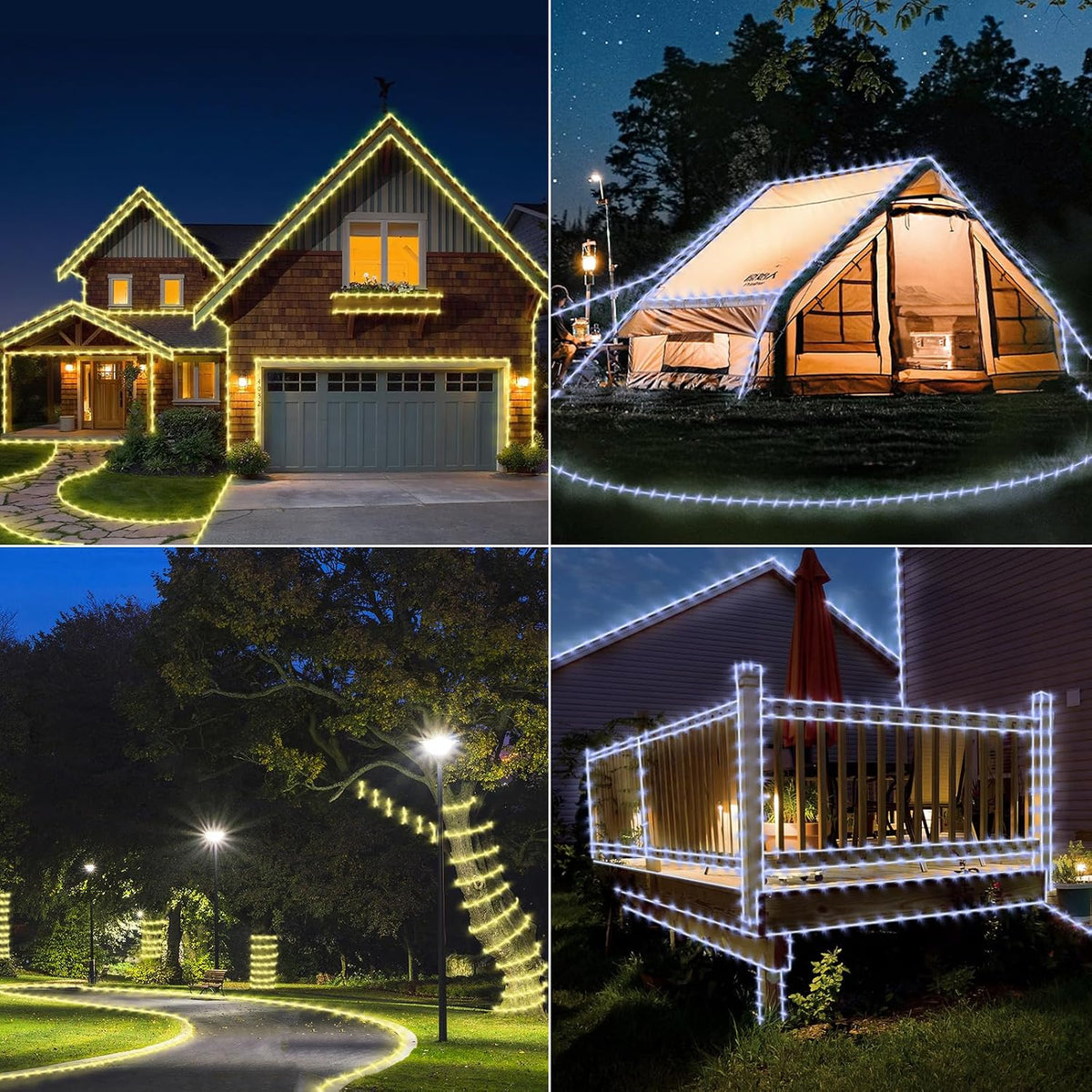 26ft 160LED Rope Lights for Outside, Color Changing Rope Lights Indoor Outdoor with Remote, 16 Colors Waterproof Christmas Light Outdoor for Deck, Patio, Pool, Camping, Bedroom, Landscape Decorations