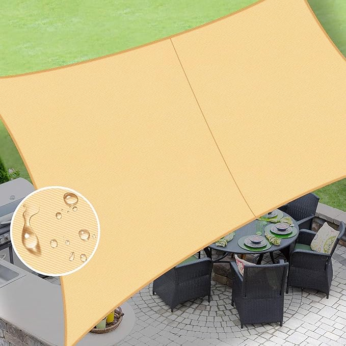 LOVE STORY Rectangle 6'x9' Waterproof Sun Shade Sail Canopy UV Block by LOVESTORY