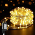 (New) 66FT 240 LED Rope Lights, Outdoor String Lights with 8 Lighting Modes, End-to-end Connectable Waterproof Clear PVC Tube Lights for Yard, Garden, Patio, Party, Indoor Outdoor Decor (Warm White)