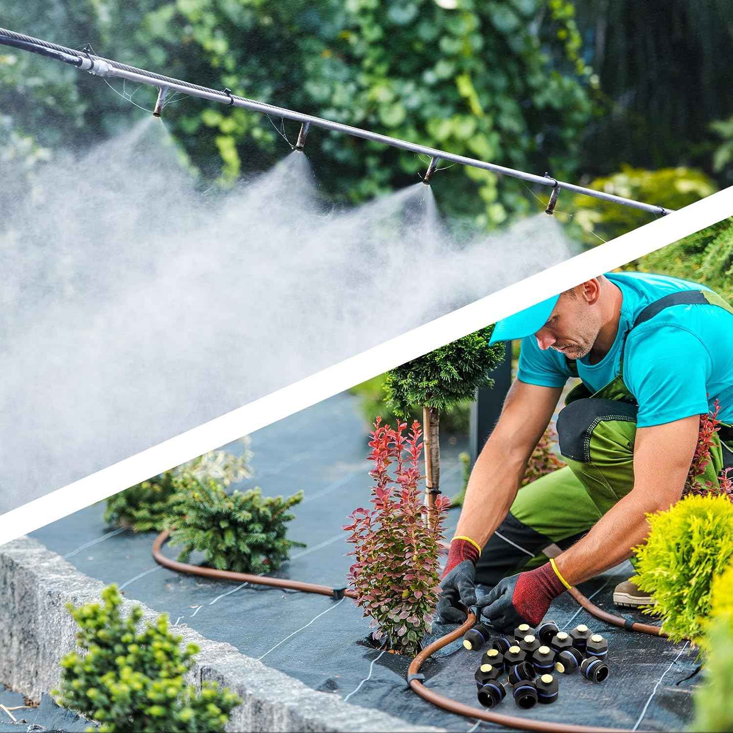 30 Pcs Sprinkler Nozzle 1/2 Inch Garden Misting Nozzles Adjustable 360 Degree Lawn Watering Universal Micro Irrigation Sprinkler Heads for Agriculture Lawn Watering Irrigation System