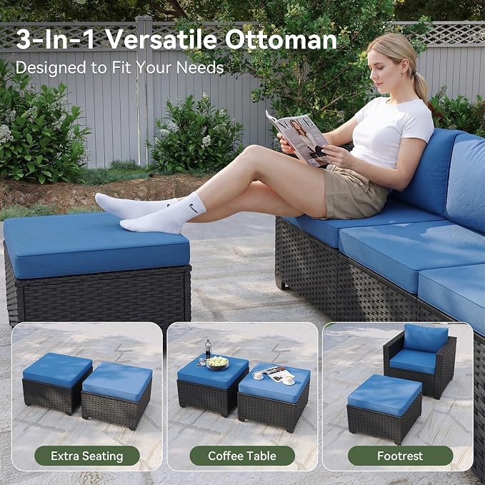 Aoxun Patio Furniture Set with Fire Pit Table, 6 Piece Outdoor Furniture Set - Image 4