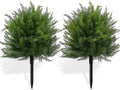 FAJUNZH Artificial Topiary Bushes for Outdoors with Spike, Boxwood Ball Fake Shrubs UV Resistant Faux Plants for Indoor Outdoor Fall Thanksgiving Halloween Decor