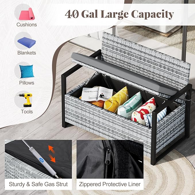 Tangkula 40 Gallon Outdoor Bench - Image 4