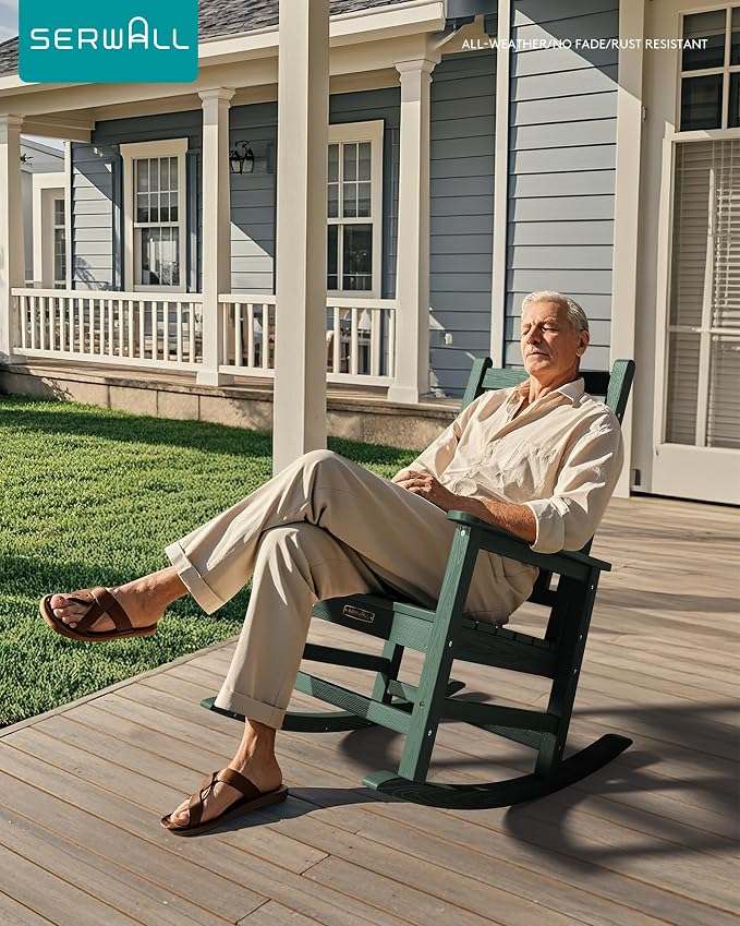SEWALL HDPE Rocking Chair, Oversized Outdoor Rocking Chair - Image 2