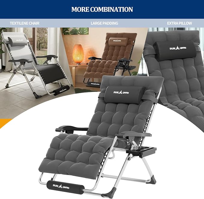 UDPATIO Oversized Zero Gravity Chair Set of 2, 29In XXL Patio Reclining Chair - Image 4