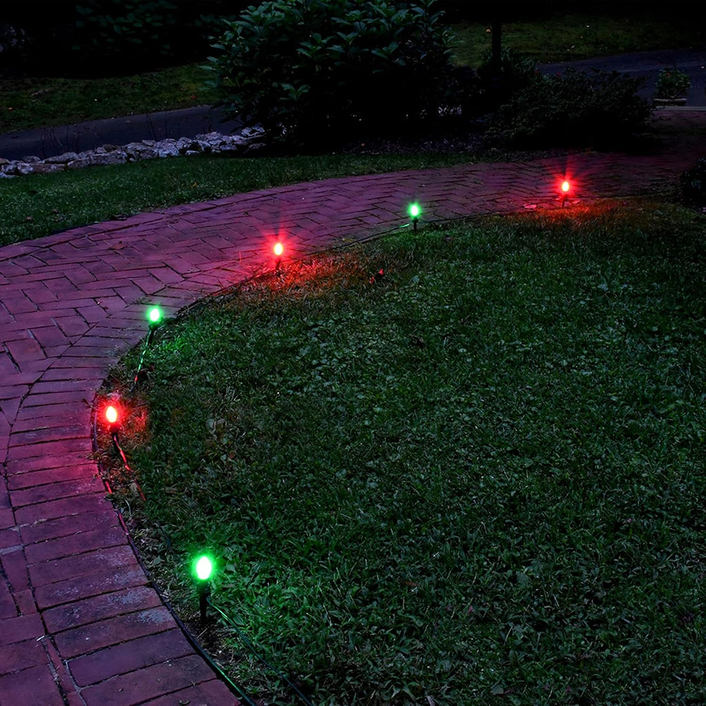 Dazzle Bright 5.5 Inch 100 Pcs C9 Christmas Light Ground Stakes for Outdoor Decor - Black Plastic Spikes for Lawn, Garden, Patio