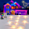 200ft Permanent Outdoor Lights for House | IP67 Waterproof with App & Remote Control, Courtyard Party Light Strips Lights for Deck Garden, All Saints' Day Decoration
