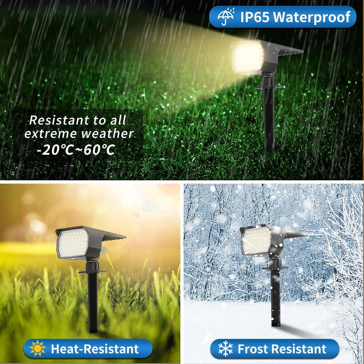 WENATY Solar Spot Lights Outdoor Waterproof Spotlights 12 Pack Warm White | 46LED, 3 Mode, Auto On/Off Landscape Spotlights Solar Powered Flood Lights for Outside Pathway Yard Garden House Walkway Tree