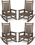 SERWALL Oversized Outdoor Rocking Chair Set of 4, HDPE Rocker by SERWALL
