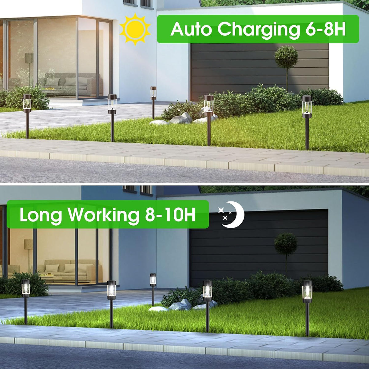 Eyrosa Solar Pathway Lights Outdoor Waterproof, 12 Pack, Cool White | Solar Landscape Lighting for Pathway Garden Yard Path Walkway Driveway Lawn Outside Décor