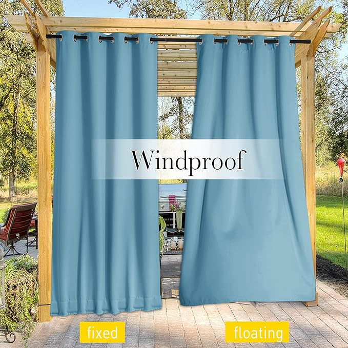 NICETOWN 2 Panels Gazebo Curtains Outdoor Waterproof & Windproof, Top and - Image 5