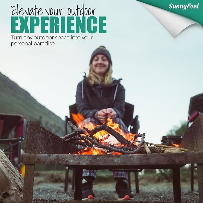 SUNNYFEEL Heated Camping Directors Chair, Heavy Duty, Oversized Outdoor - Image 3