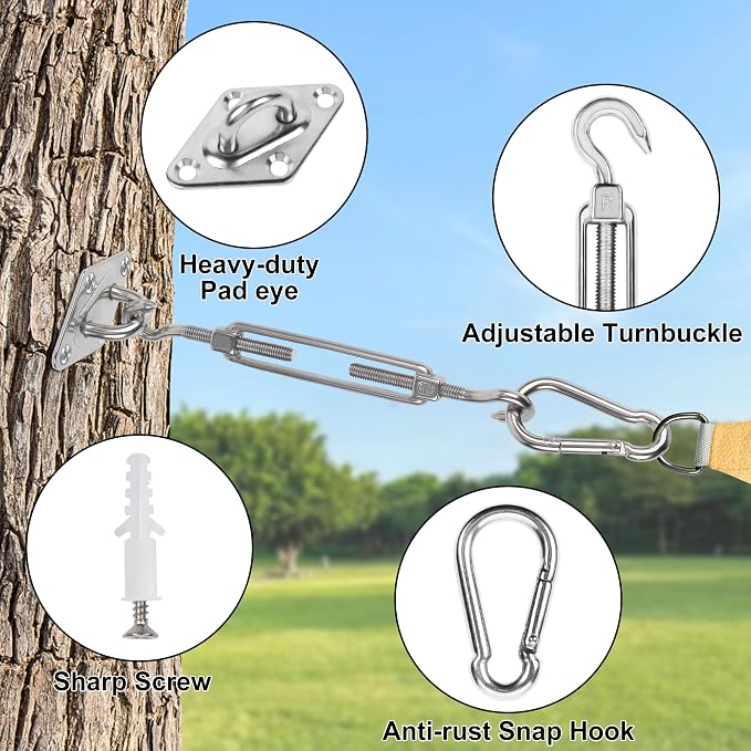 YOFIT 40 Pcs Shade Sail Hardware Kit, 5 Inch Outdoor Sun Sail Accessories - Image 6