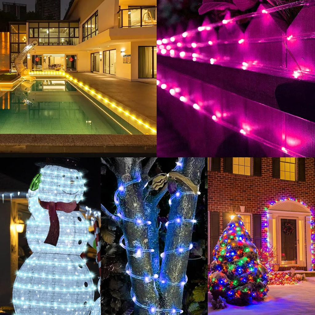 Gvwoxm 98FT 300 LED Changing Rope Lights, Waterproof Remote String Lights | 18 Colors, Timer, 5 Modes,Plug-in Camping Light Strings for Outdoor/Indoor, Camping, Classroom, Party, Festival Decoration