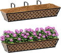 SPECILITE 30" Window Boxes Planters, Heavy Duty Metal Railing Planter Boxes by SPECILITE
