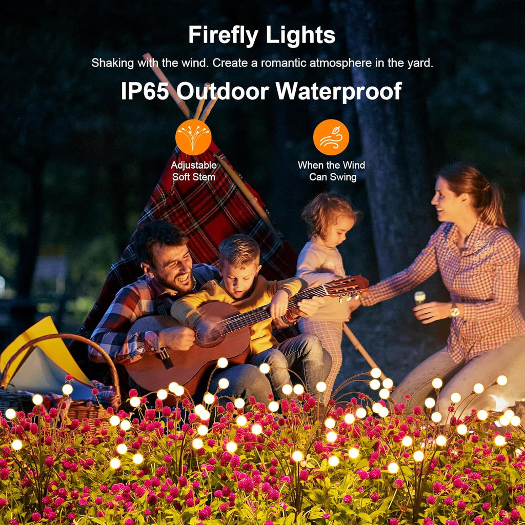 ASMAD Solar Lights Outdoor(4 Pack-32 LEDs),Solar Garden Lights,Fairy Lights | Firefly Light for Garden Decor, Outdoor lights, Outdoor Decor, Patio Decor, Gifts for Women, Gifts for Grandma, Big Bulb