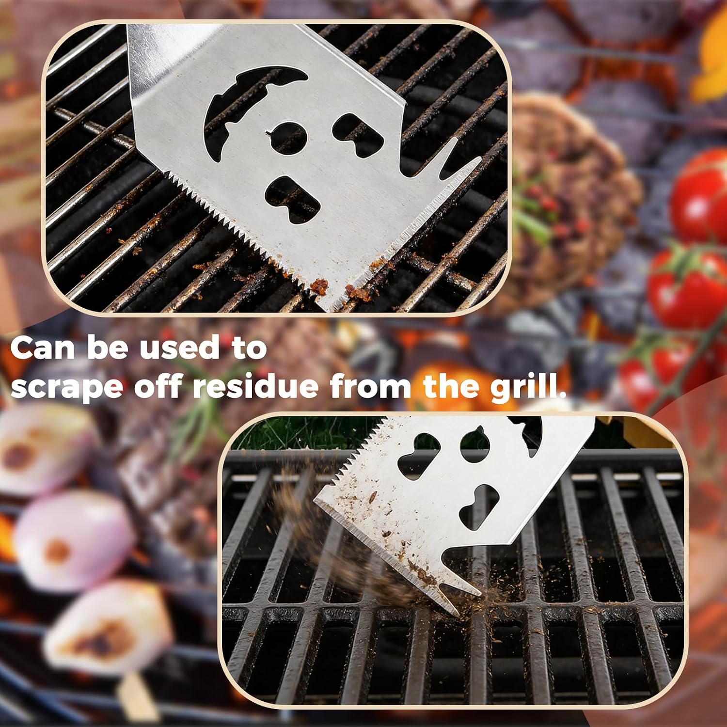 2 PCS Grilling Accessories Birthday Gifts for Men,Dad Funny Grill Tools Set | Heavy-Duty Stainless Steel 7-1 Grill Spatula & 5-1 Fork BBQ Tool Set with Wooden Handles,BBQ Accessories for Outdoor Grilling