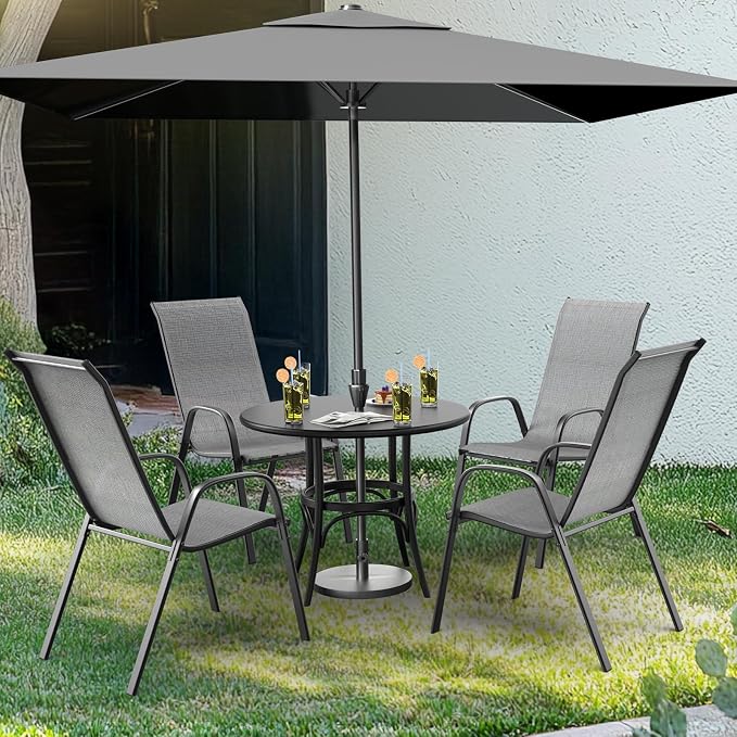 VINGLI Patio Chairs Set of 8 – Stackable Outdoor Dining Chairs - Image 10