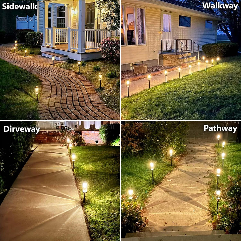 Solar Pathway Lights Outdoor Waterproof Landscape Lighting 8 Pack | Solar Lights Outdoor for Yard Driveway Garden Walkway Lawn Path Decor, Auto On/Off, LED Bright Tungsten Filament Bulb