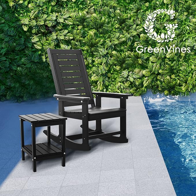 GREENVINES Outdoor Rocking Chair Set | 3-Piece | 2 Rocking Chairs - Image 2