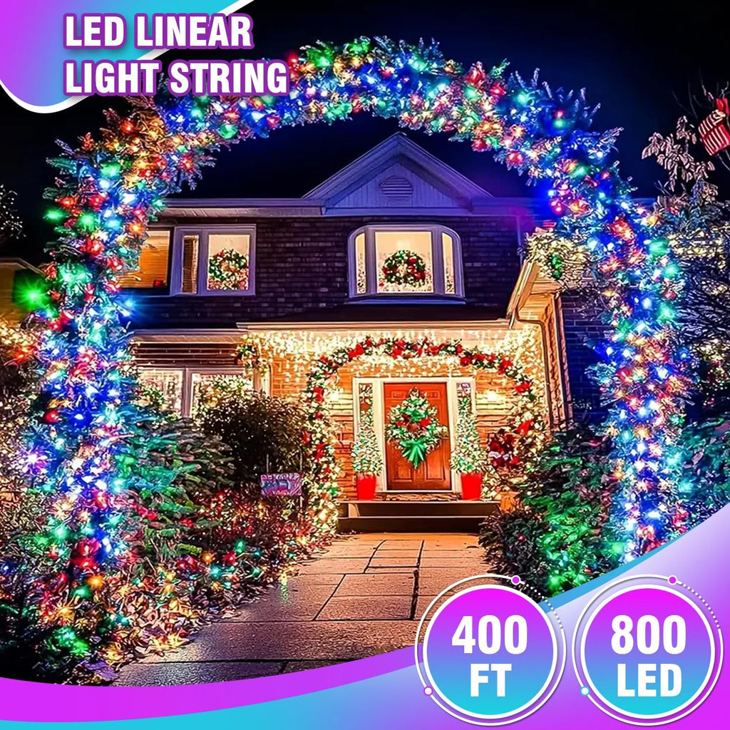 400FT Extra Long Multicolor String Lights, LED Waterproof Fairy Lights with Remote & Timer, Dimmable Seasonal Decorative Lighting for Christmas, Wedding, Party, Garden, Patio