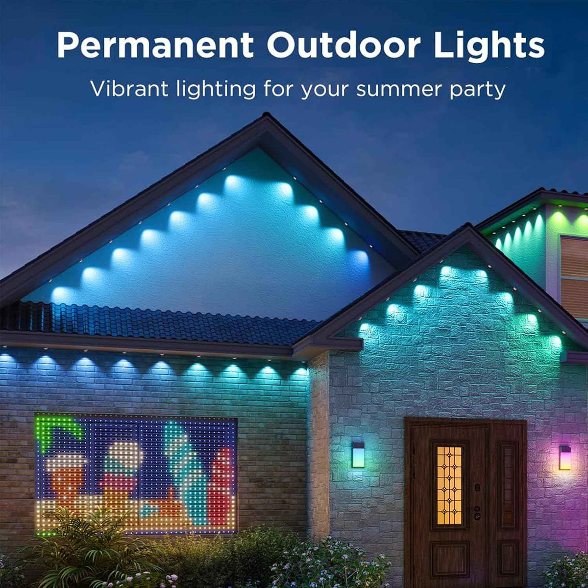 Halloween Permanent Outdoor Lights 50FT, RGB Eaves Lights with Smart App & Remote Control, IP65 Waterproof LED Roofline Lights for Christmas & Year-Round Decor