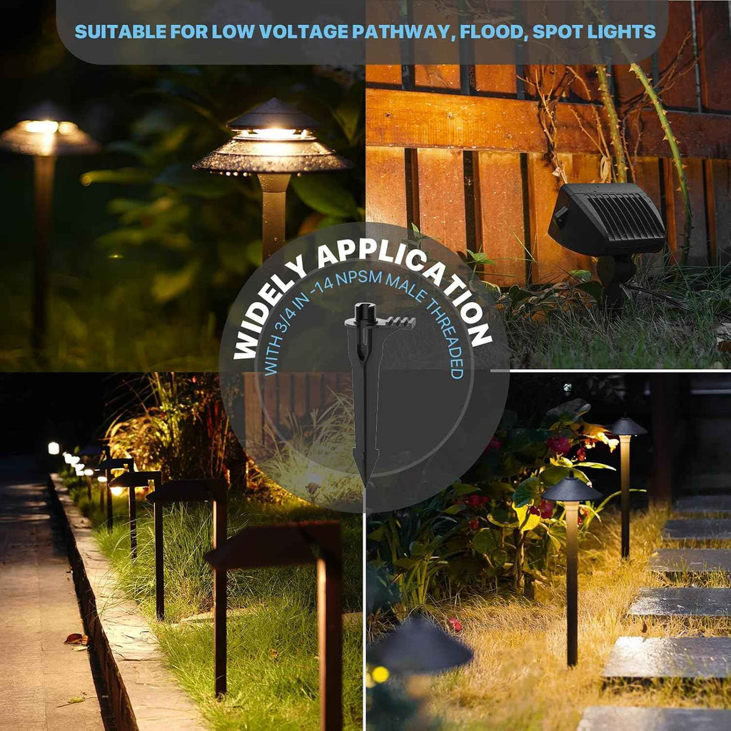 GOODSMANN Landscape Light Stakes 2PCS Path Lights Replacement Stakes 3/4-14NPSM Metal Spikes for Outdoor Lighting Low Voltage Landscape Lights Compatible with GOODSMANN Landscape Lighting