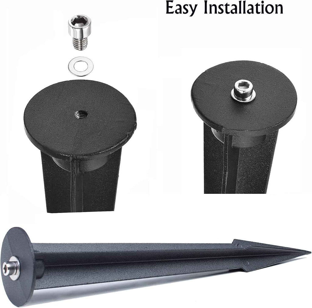 Metal Ground Stake Spike for Outdoor Landscape Spot Flood Pathway Solar Light Replacement Light Stake Spike Part Holder,10.4" Long(2 Pack)