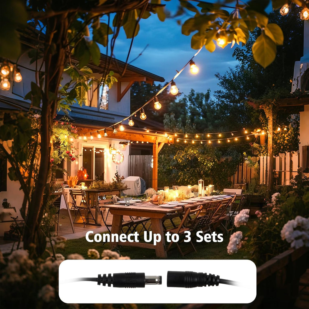 echosari 50FT G40 Dimmable Outdoor String Lights with APP Control for Patio | Patio String lights Outdoor with 22 Shatterproof Bulbs, Waterproof Hanging Balcony Lights for Backyard,Garden, Porch