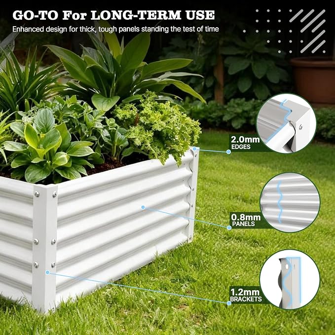 A ANLEOLIFE Set of 16, 18 Inch Tall Galvanized Raised Garden Beds Kit, - Image 5