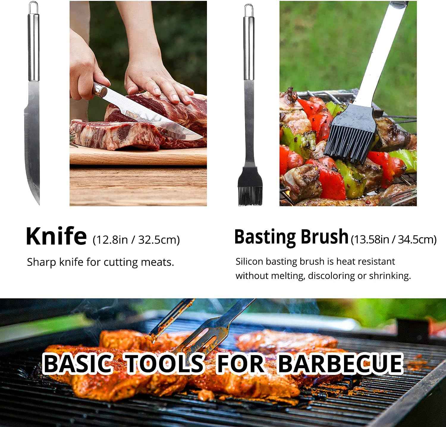 BBQ Utensil Set Stainless Steel Professional Barbecue Accessories | Grill Tool, With Bag, Easy to Carry