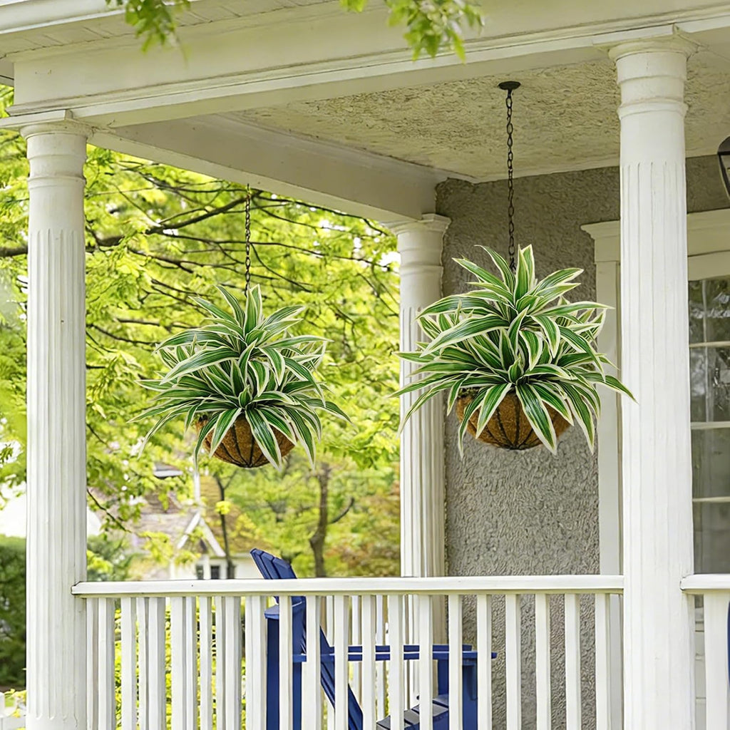 Fake Ferns, Faux Outdoor Plants UV Resistant,3D Real Touch Fake Plants Total 80 Blades,Weatherproof Artificial Plants Outdoor Indoor for Garden Porch Home Office Decor