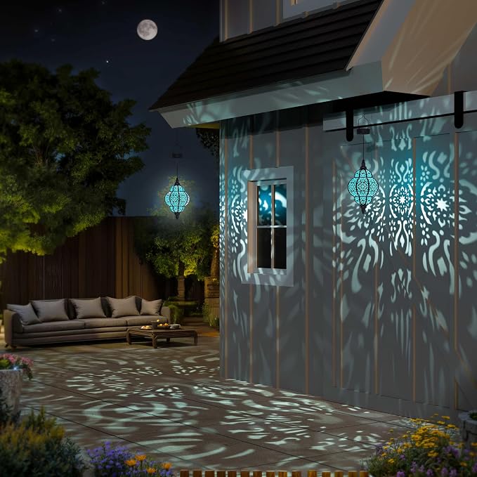 Hanging Solar Lights Outdoor Garden Decor Solar Lantern Waterproof Plastic - Image 5