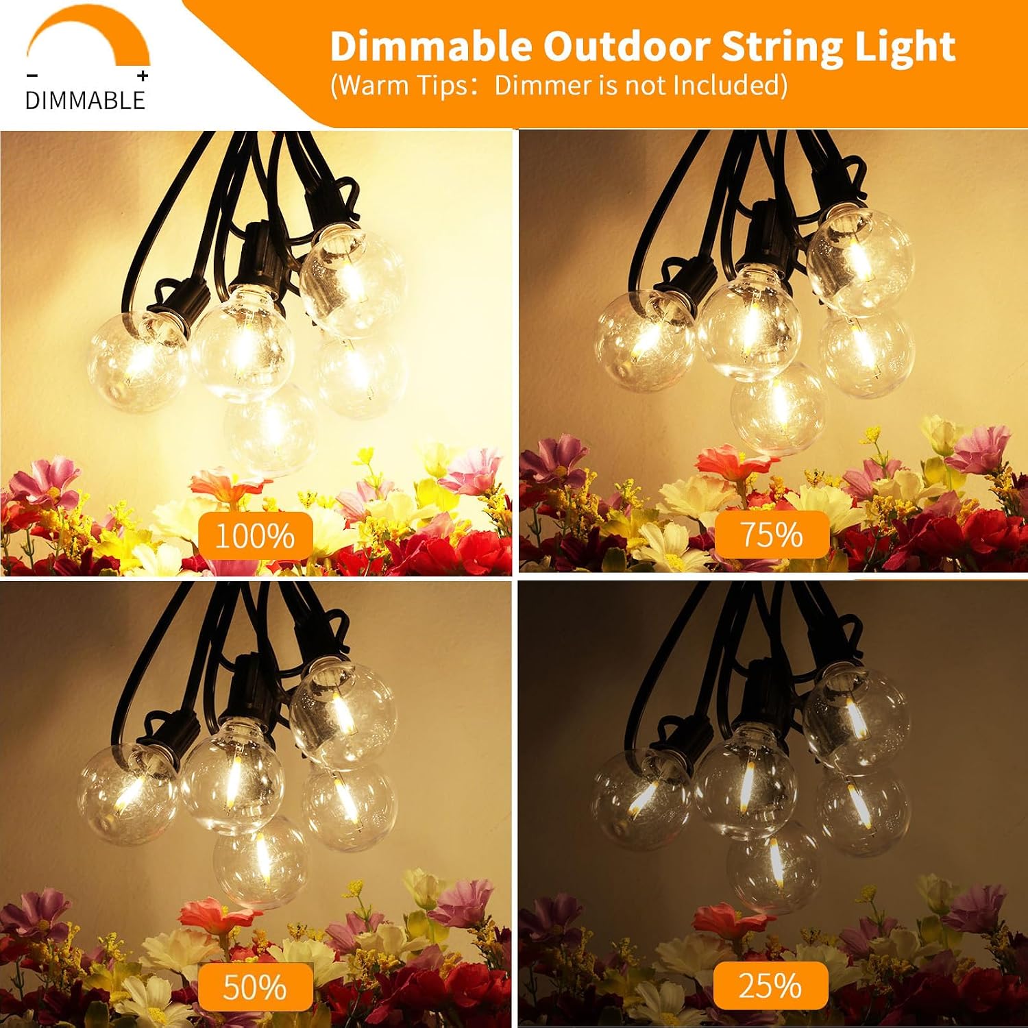 Svater Outdoor String Lights 150 FT Waterproof Outside Patio Light 78 Bulbs | Shatterproof G40 LED Edison Bulbs, Plug-In, Dimmable, Connectable, Outside Light for Bistro Cafe Backyard Porch Party Decor