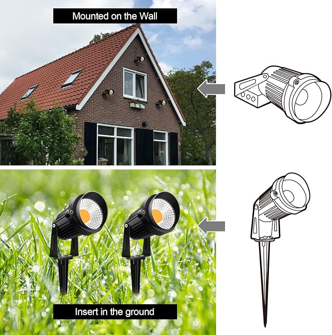 ZUCKEO 10W Landscape Lighting Low Voltage LED Landscape Lights, IP66 Waterproof - Image 6
